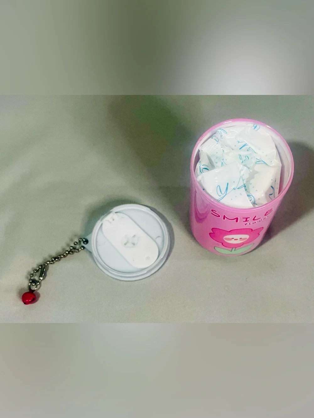 Can-Shaped Keychain of Wipes - Pastel Blue, Blue, Pink & Cream Set - 4 Pack!